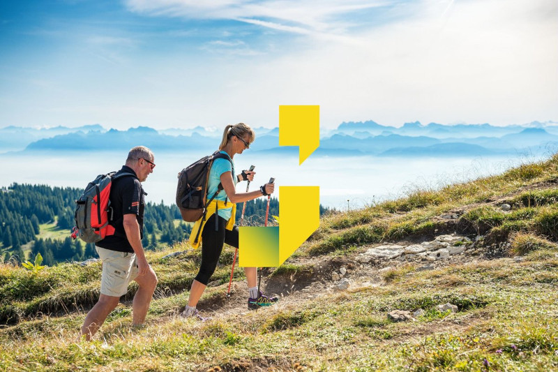 Photo de randonneurs dans la montagne